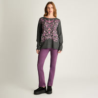 Sweater Focal Print Gris Oscuro