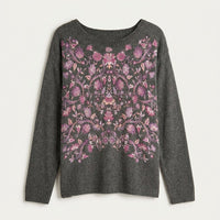 Sweater Gris Oscuro Focal Print en plano