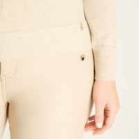 Sweater Arena con Ribete Contrastado