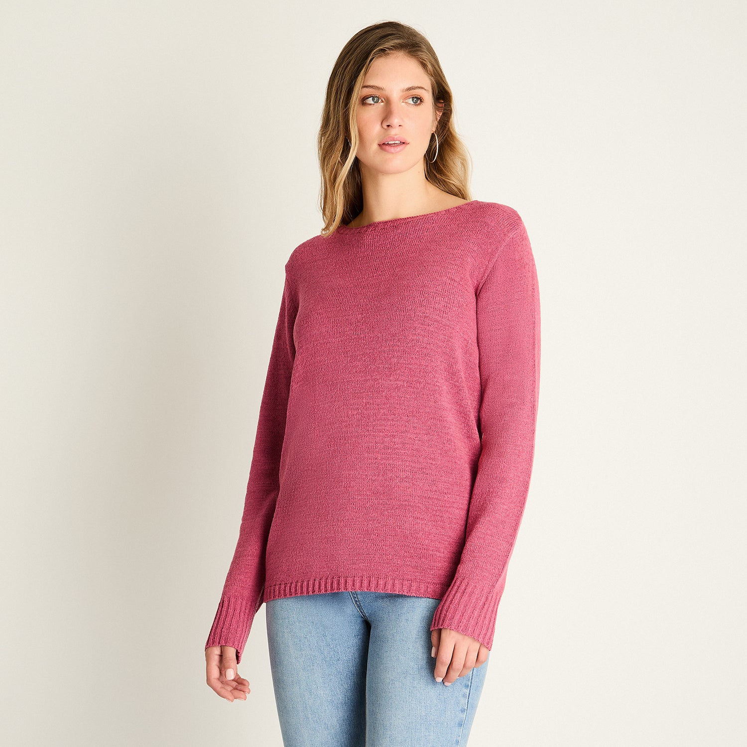 Sweater Magenta Punto Fino