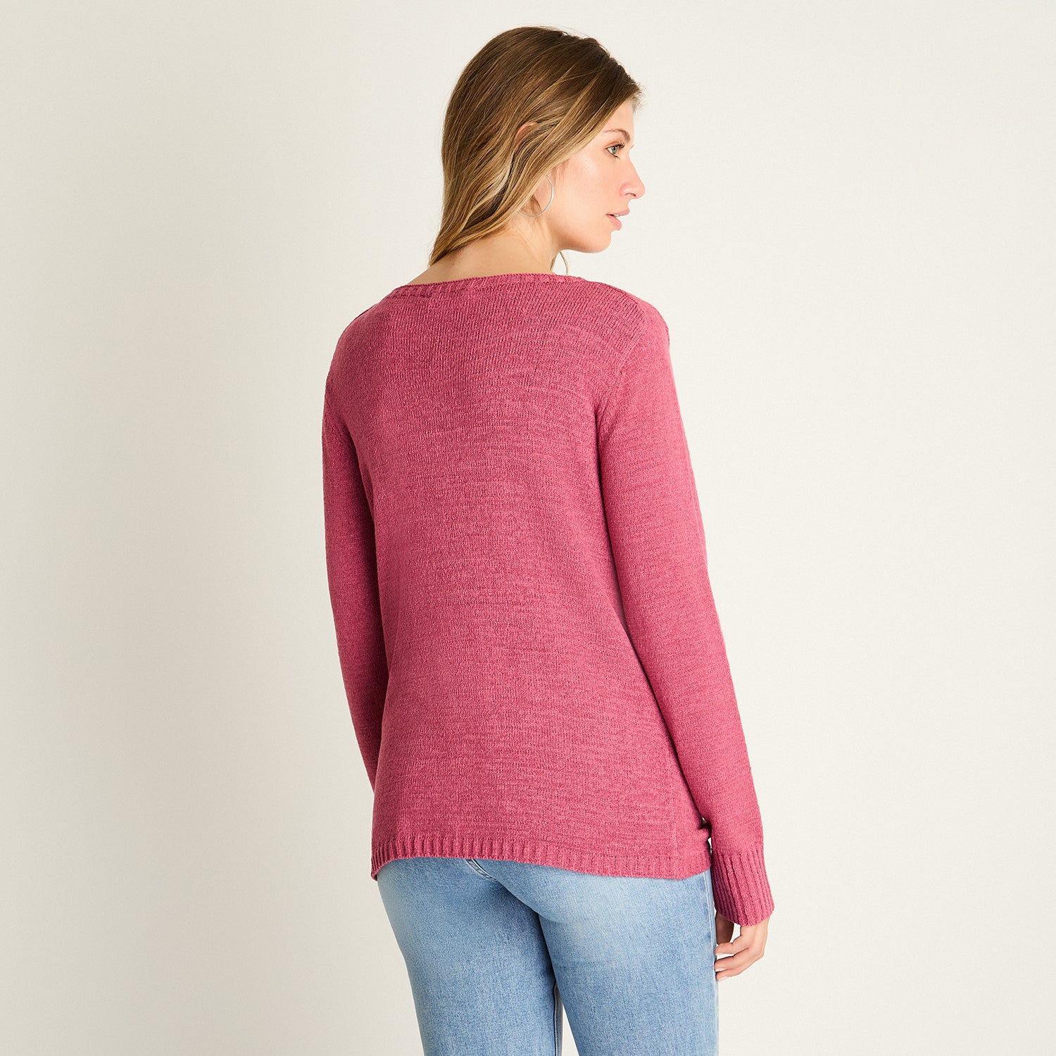 Sweater Magenta Punto Fino