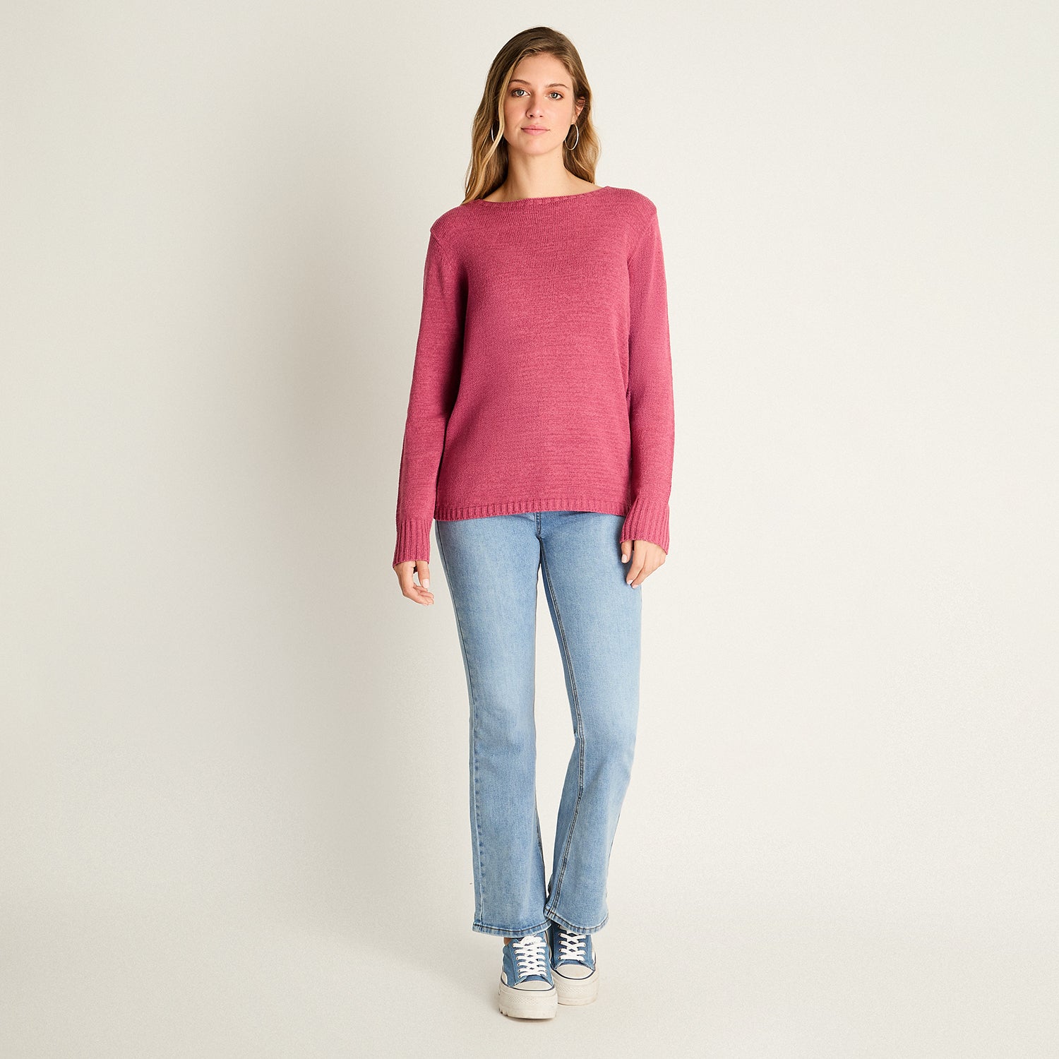 Sweater Magenta Punto Fino