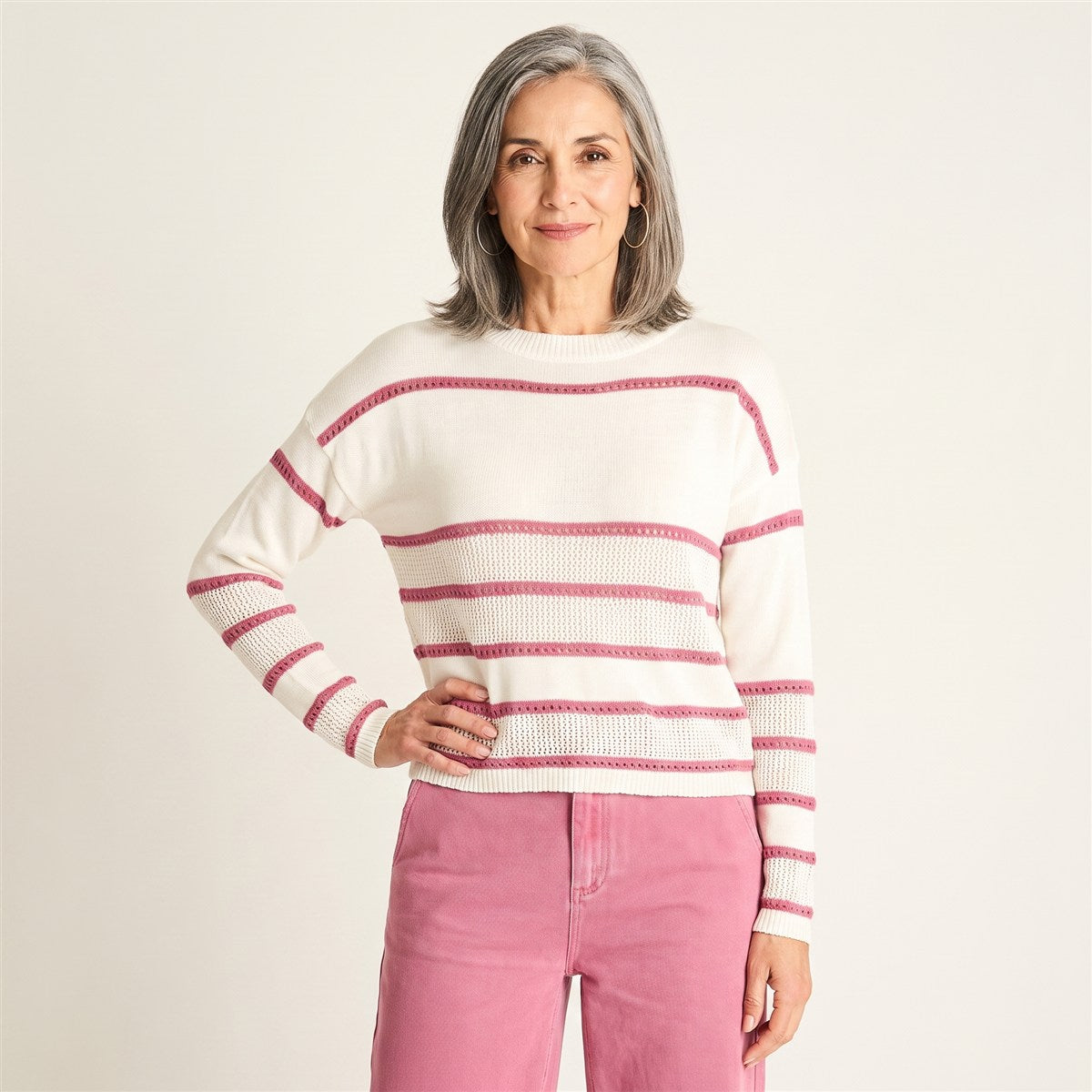 Sweater Crudo Manga Larga en modelo adulta