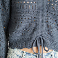 Sweater Azul Tejido Calado