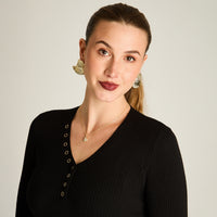 Sweater Negro Manga Larga Elasticidad Media Sin Forro Calce Normal Tela Tejido