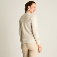 Sweater Arena Manga Larga Elasticidad Media Sin Forro Calce Normal Tela Tejido