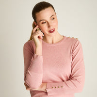 Sweater Rosado Manga Larga Elasticidad Media Sin Forro Calce Normal Tela Tejido