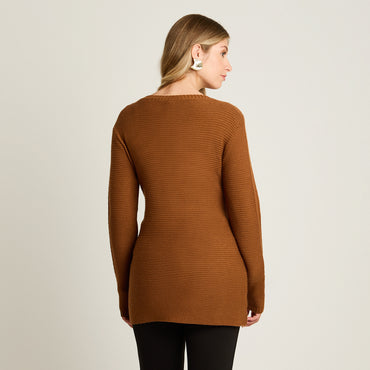 Sweater Toffe Manga Larga Elasticidad Media Sin Forro Calce Normal Tela Tejido