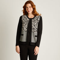Sweater Negro Manga Larga Elasticidad Media Sin Forro Calce Normal Tela Tejido