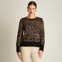 Sweater Negro Manga Larga Elasticidad Baja Sin Forro Calce Holgado Tela Tejido