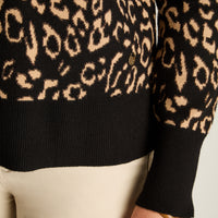 Sweater Negro Manga Larga Elasticidad Baja Sin Forro Calce Holgado Tela Tejido