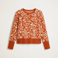 Sweater Terracota Estampado Escote Redondo en plano