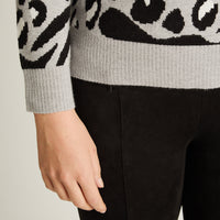 Sweater Negro Manga Larga Elasticidad Media Sin Forro Calce Normal Tela Tejido