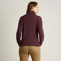 Sweater Burdeo Manga Larga Elasticidad Media Sin Forro Calce Normal Tela Tejido