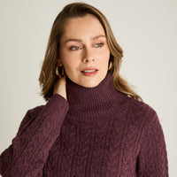 Sweater Burdeo Manga Larga Elasticidad Media Sin Forro Calce Normal Tela Tejido