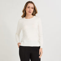 Sweater Escote Redondo con Lurex Crudo