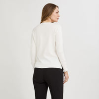 Sweater Escote Redondo con Lurex Crudo