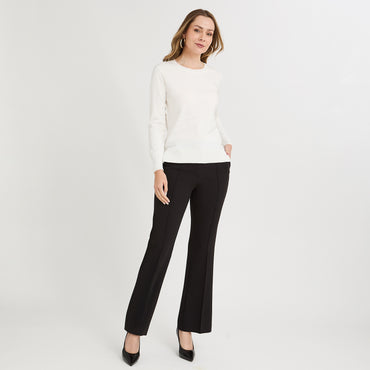Sweater Escote Redondo con Lurex Crudo