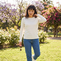 Sweater Escote Redondo con Lurex Crudo lifestyle