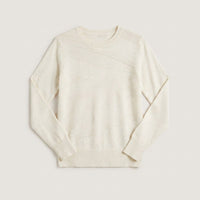 Sweater Escote Redondo con Lurex Crudo en plano