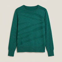 Sweater Escote Redondo con Lurex Verde en plano