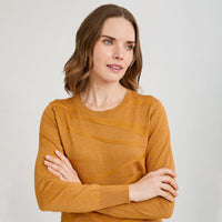 Sweater Escote Redondo con Lurex Mostaza