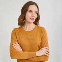 Sweater Escote Redondo con Lurex Mostaza
