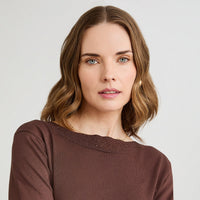 Sweater con Aplicación de Strass Café
