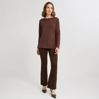 Sweater con Aplicación de Strass Café