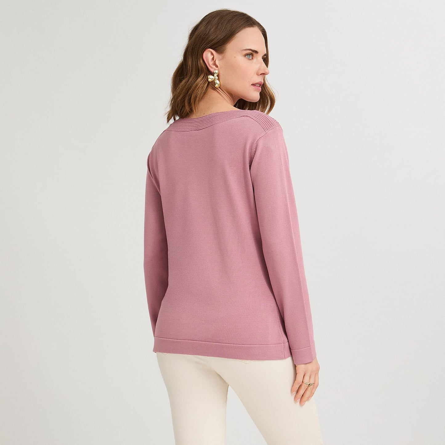 Sweater con Aplicación de Strass Rosado