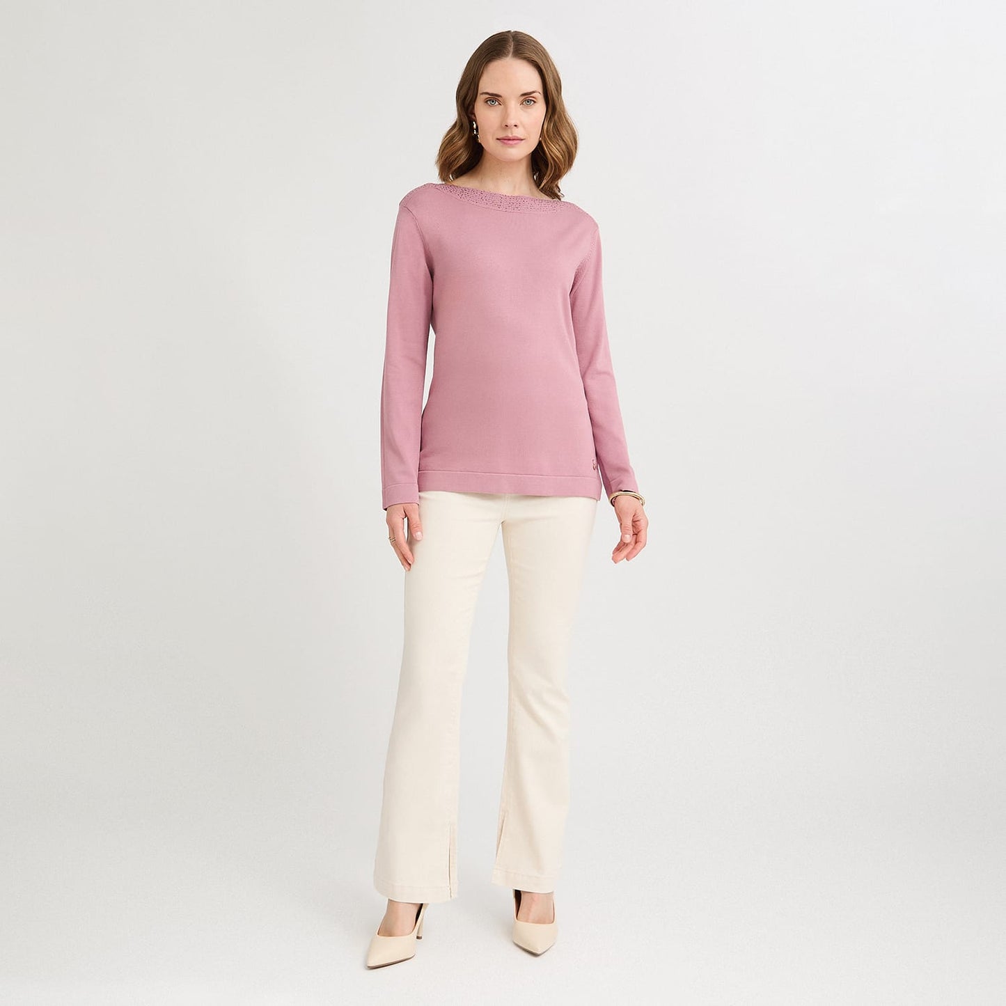 Sweater con Aplicación de Strass Rosado