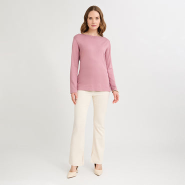 Sweater con Aplicación de Strass Rosado