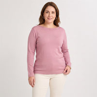 Sweater con Aplicación de Strass Rosado en modelo plus size