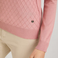 Sweater Escote Redondo con Diseño en Delantero Rosado