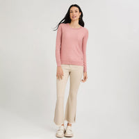 Sweater Escote Redondo con Diseño en Delantero Rosado