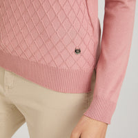 Sweater Escote Redondo con Diseño en Delantero Rosado