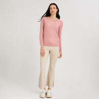 Sweater Escote Redondo con Diseño en Delantero Rosado
