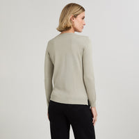 Sweater Escote Redondo con Diseño en Delantero Verde