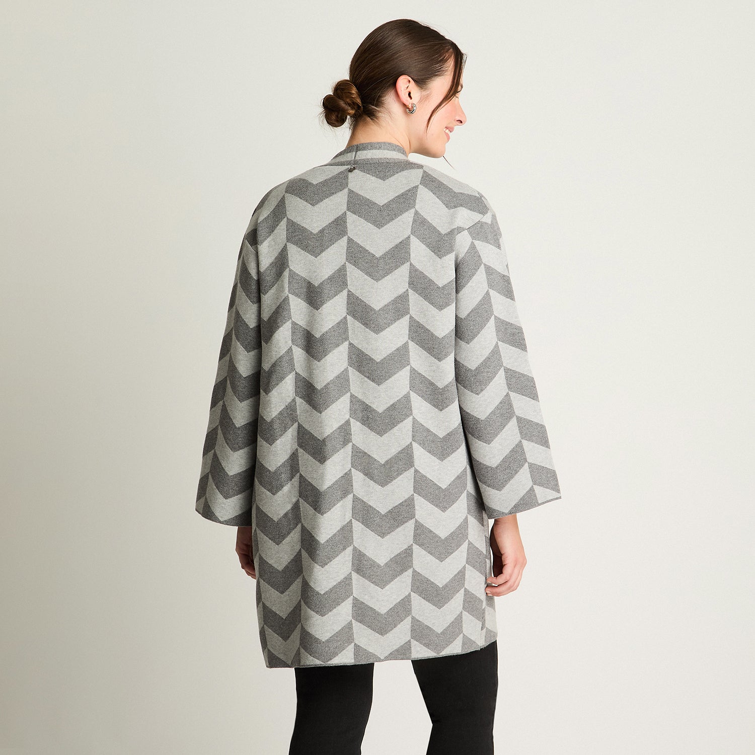 Tapado Manga Larga Jacquard Gris Curvi