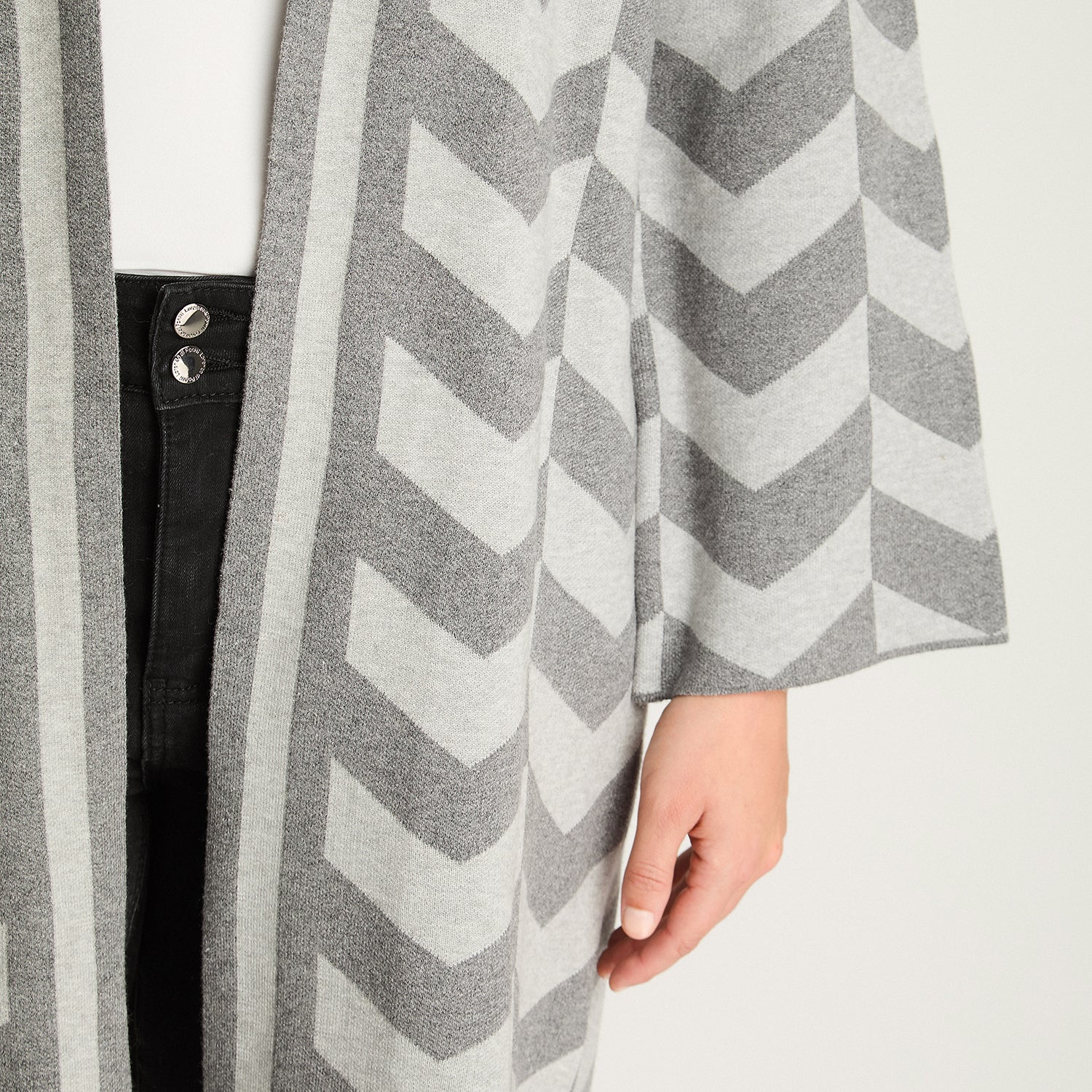 Tapado Manga Larga Jacquard Gris Curvi