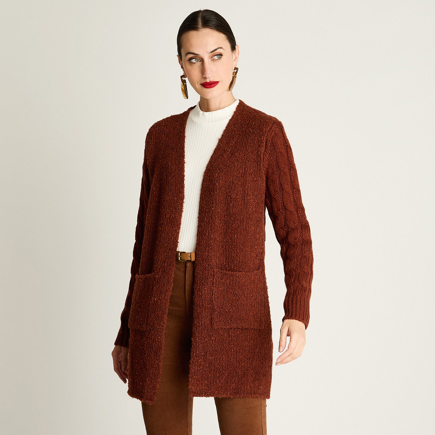 Tapado Mix Boucle-Tejido Terracota