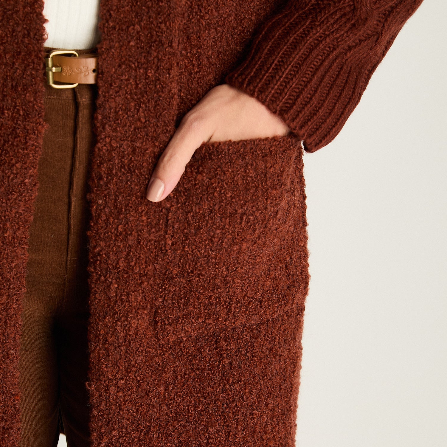 Tapado Mix Boucle-Tejido Terracota