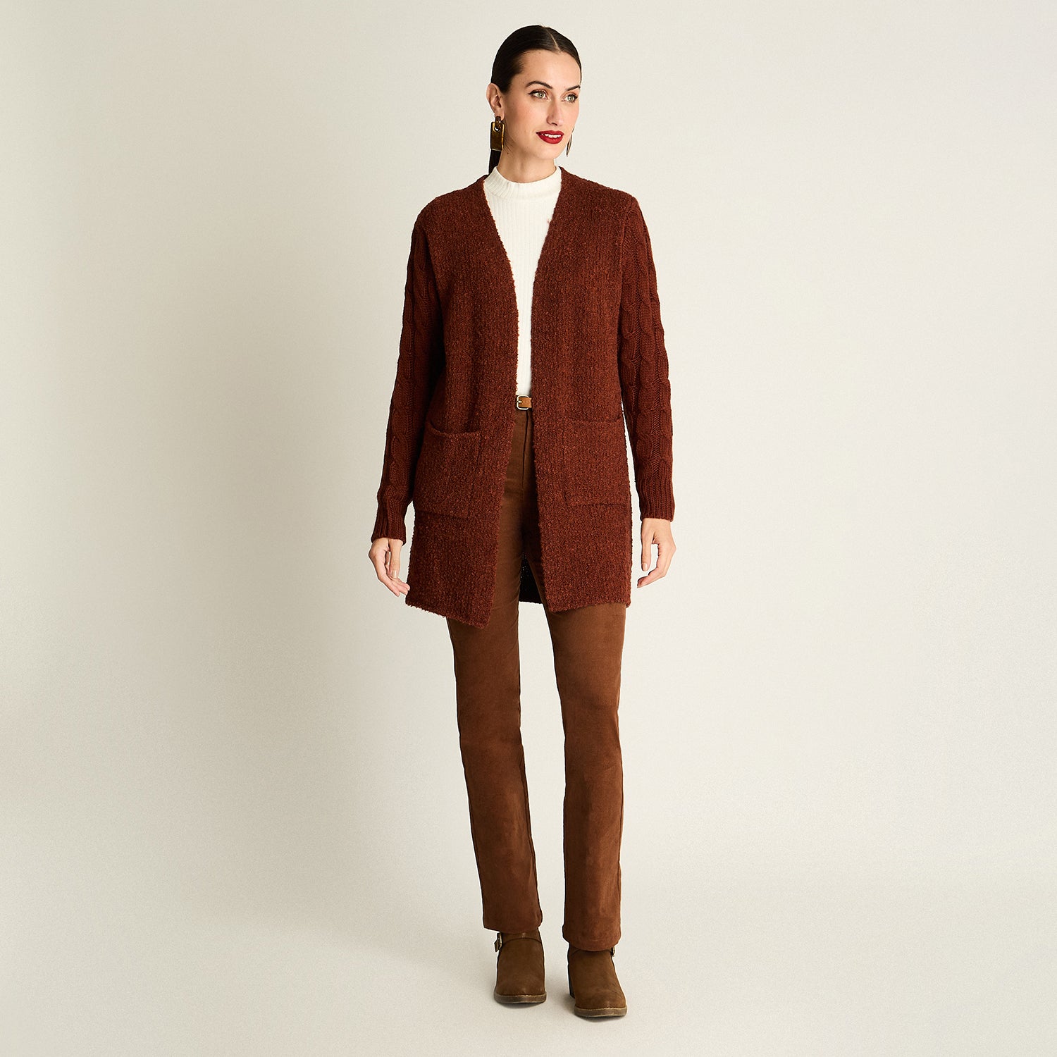 Tapado Mix Boucle-Tejido Terracota