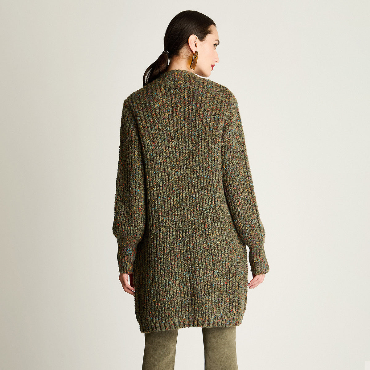 Tapado Melange Con Bolsillos Verde