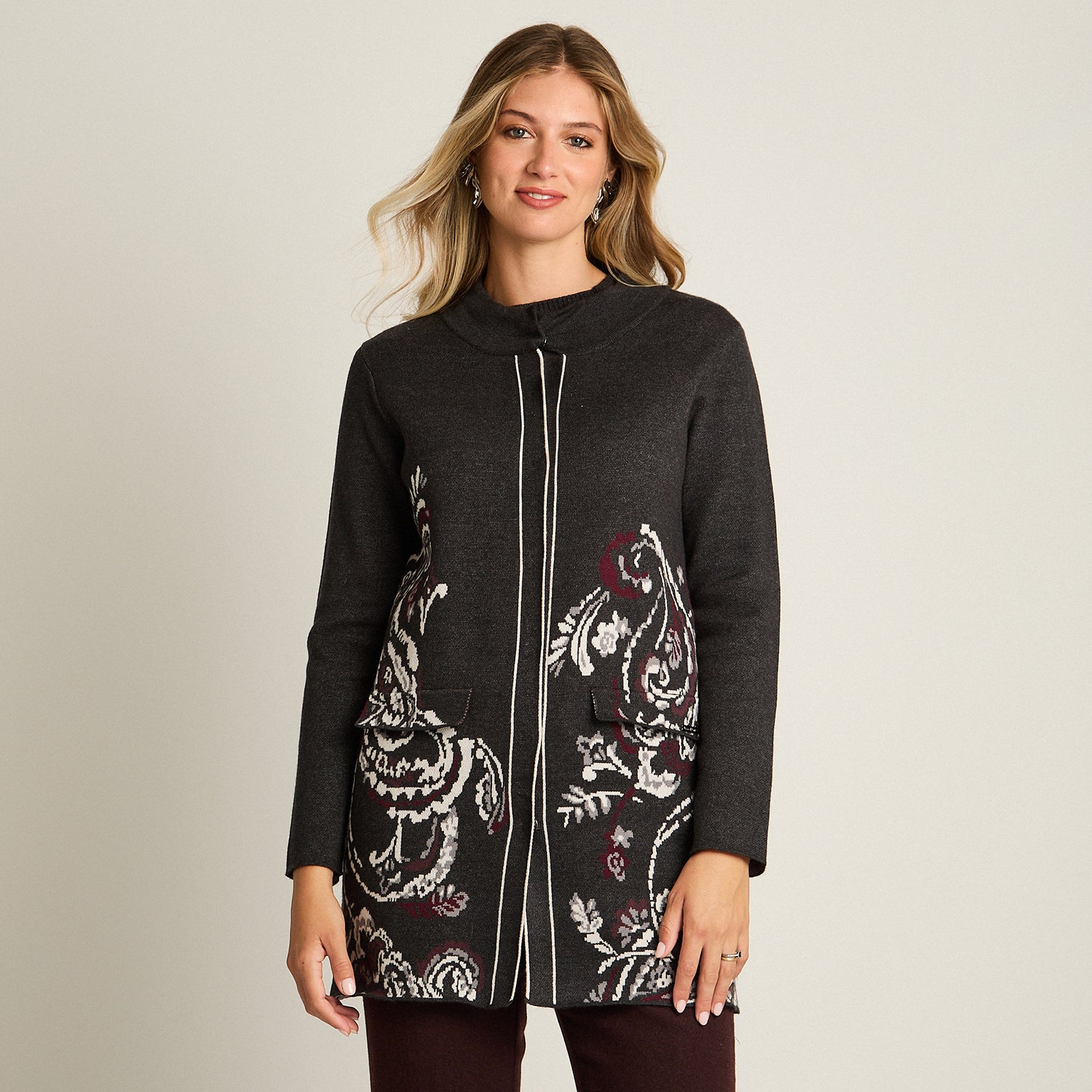 Cardigan Marengo Tejido Estampado Floral - Lorenzo di Pontti