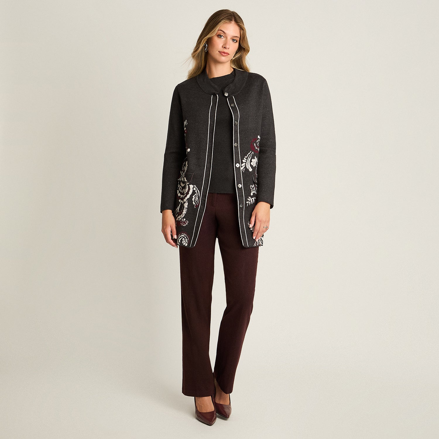 Cardigan Marengo Tejido Estampado Floral - Lorenzo di Pontti