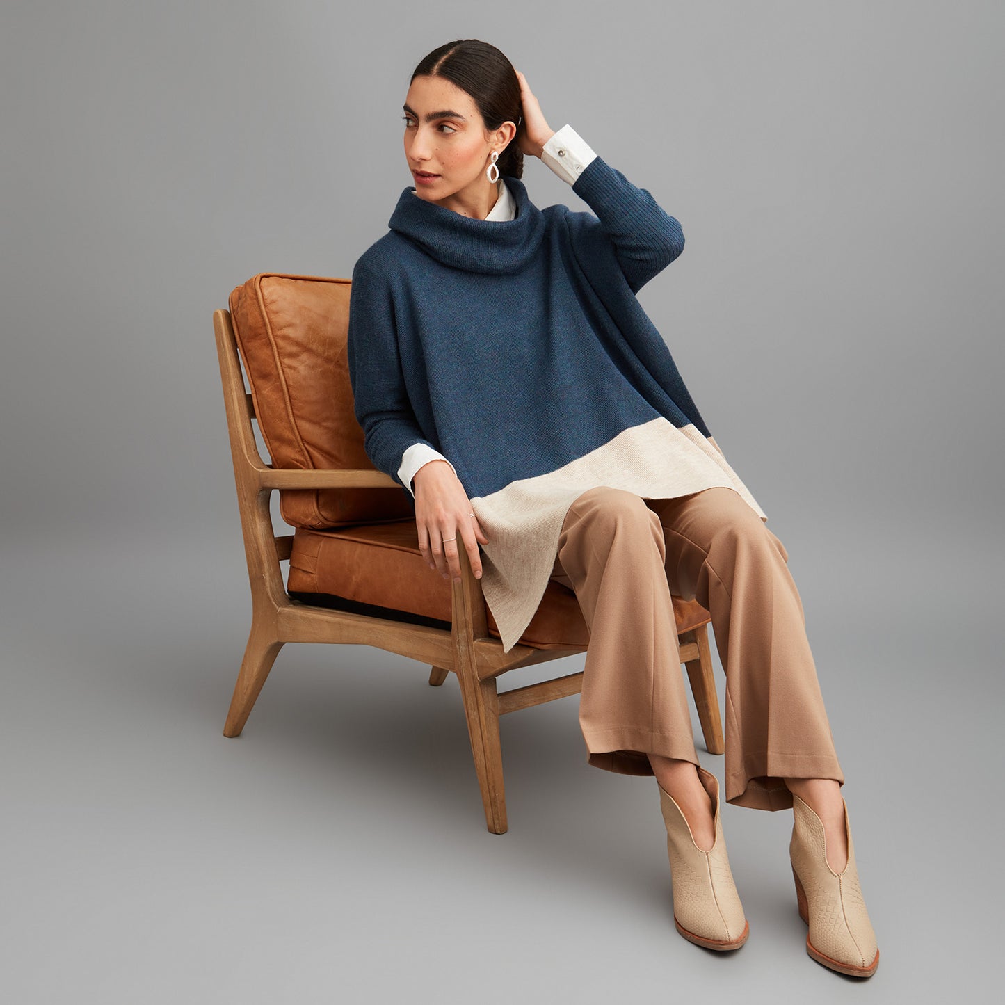 Poncho de Alpaca Cuello Alto