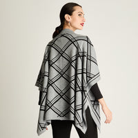 Poncho Con Cierre Print Manga 3/4 Gris