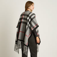 Poncho Gris No Aplica Elasticidad Media Sin Forro Calce Normal Tela Tejido