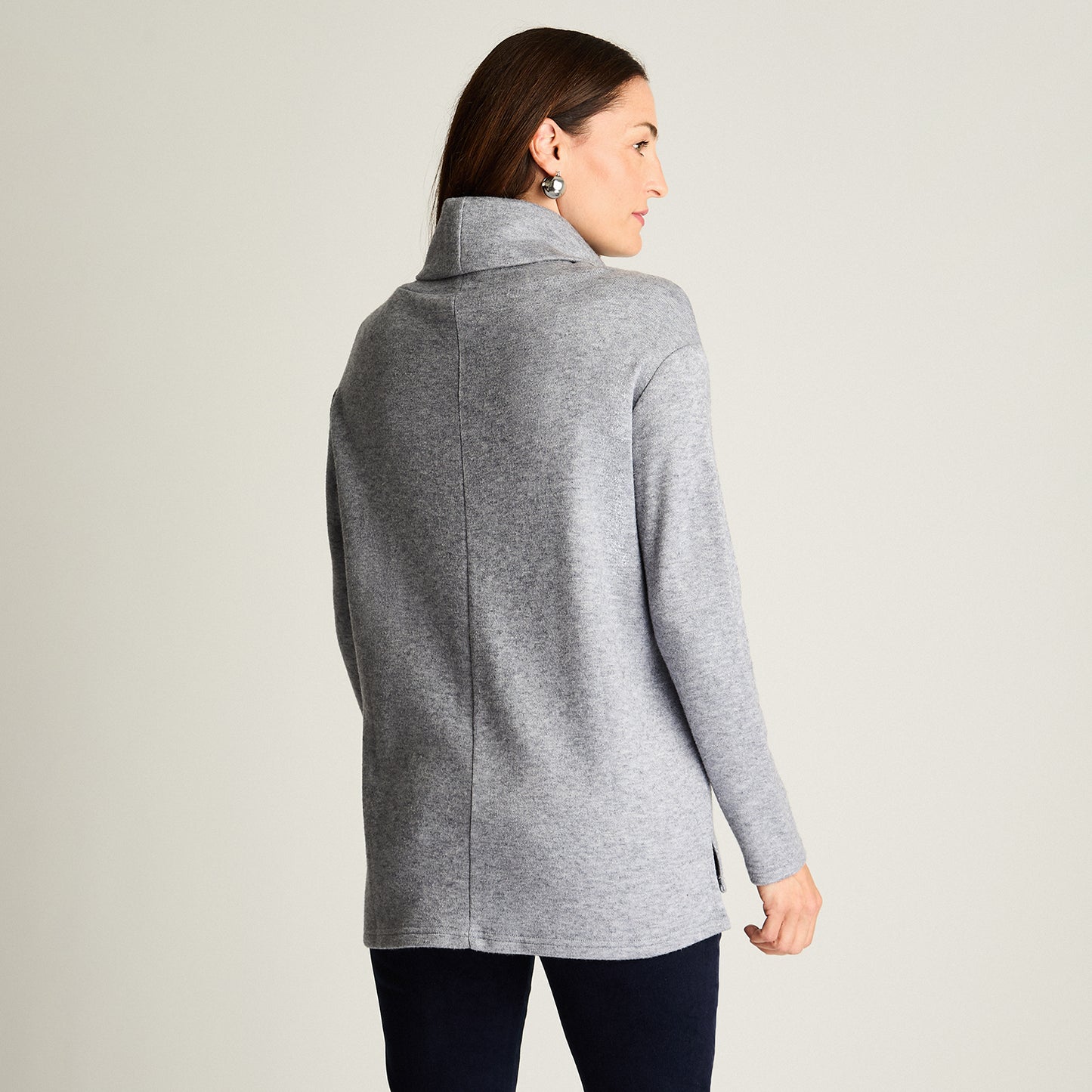 Polera Lanilla Manga Larga Cuello Bote Indigo